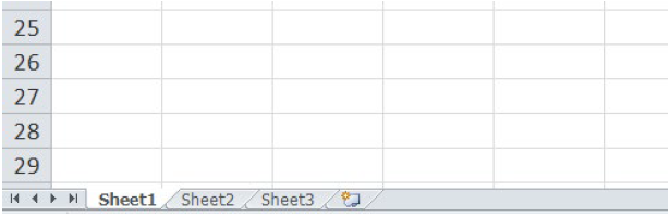 A blank spreadsheet showing the sheet tabs at the bottom of the screen.